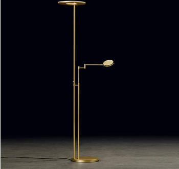 Holtkötter Nova Plano LED Deckenfluter mit Lesearm Eloxal Messing (9909-2-19)
