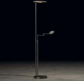 Holtkötter Nova Plano LED Deckenfluter mit Lesearm Platin (9909-2-62)