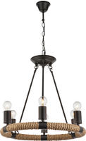GLOBO LIGHTING H&auml;ngeleuchte "ULLEU" E27 1 Stk. H&auml;ngeleuchte Schwarz, Hanfseil, E27