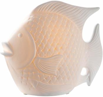Gilde Porzellanlampe maritim Fisch E14 25cm weiß (32012)