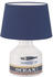 Fischer & Honsel Keramiktischlampe Maritim E27 27x37cm weiß blau (50088)