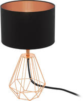 EGLO Tischleuchte "CARLTON 2" E14 1 Stk. Nachttischlampe, Vintage, Metall, Stoff,
