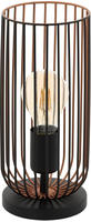 EGLO Tischleuchte "ROCCAMENA Tischlampe, Nachttischlampe, schwarz, kuper, Stahl, E27"