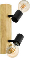 Eglo 2er Spot Townshend 3 schwarz natur 30 x 5 cm E27