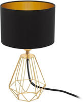 EGLO Tischleuchte "CARLTON 2" E14 1 Stk. Nachttischlampe, Vintage, Metall, Stoff,