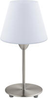 EGLO Tischleuchte "DAMASCO 1 Tischlampe, wei&szlig;, nickel-matt, exkl. Leuchtmittel E14"