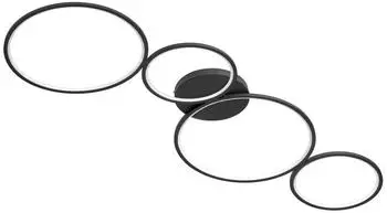 Trio Rondo LED 4 Ringe 3300lm 3000K schwarz (622610432)