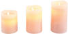 FHS LED-Kerzen mit Flackermodus 3er-Set rosé (27056)