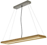 Trio - Led Pendelleuchte Brad Stufenweise Dimmbar Mit Naturholz, Breite 100cm
