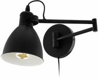 EGLO Wandleuchte "SAN PERI Wandlampe, Stahl, E27, IP20, Schlafzimmerlampe,