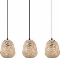 EGLO H&auml;ngeleuchte "Dembleby" E27 H&auml;ngelampe Vintage, Natur, Hygge, Holzgeflecht,