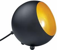 Kleine Tischlampe Billy Rund Aus Metall In Schwarz & Gold, H&ouml;he 16cm