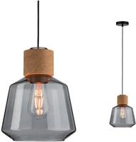 Paulmann 79739, Paulmann Elia 79739 Pendelleuchte LED E27 20W Kork, Rauch, Schwarz