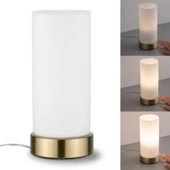 Paulmann Pinja mit Touchschalter 1-flammig Messing/Opal wei&szlig; (77055)
