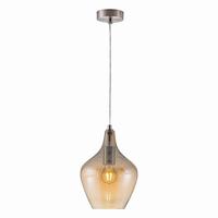 NOWA H&auml;ngeleuchte "PASO" E27 1 Stk. Metall Nickel matt, Glas amber,
