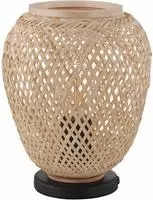 EGLO Tischleuchte "Dembleby" E27 Holzkorb geflochten, Natur, Vintage, Hygge,