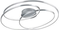 Gro&szlig;e Led Deckenlampe Gale Silber, Dimmbar &Uuml;ber Schalter, Breite 80cm