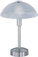 Defibrico - Led Tischleuchte Donna Dimmbar, Silber Mit Glasschirm, H&ouml;he 30cm