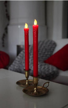 Star Trading LED Dinner Candle Echtwachs 25cm rot 2er-Set (066-62)
