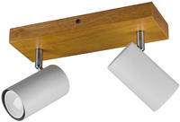 TRIO Leuchten Deckenstrahler "Marley" GU10 1 Stk. mit Holz Baldachin, Strahler dreh-