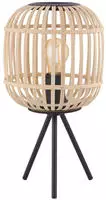EGLO Tischleuchte "BORDESLEY Tischlampe, E27, Stahl und Holz, Wohnzimmerlampe, Lampe"