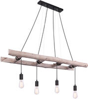 GLOBO LIGHTING H&auml;ngeleuchte "IRMGARD" E27 1 Stk. H&auml;ngeleuchte Holz/Schwarz,