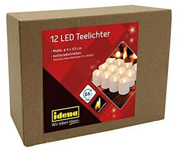 Idena LED-Kerze mit Flackereffekt 12er-Pack warmweiß (30469)