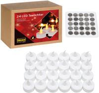 Idena LED-Teelichter 50023, wei&szlig;, flackernd, 24 St&uuml;ck