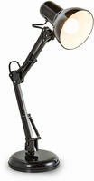 B.K.Licht Schreibtischlampe "Draco" E14 Tischlampe, schwarz, Metall, Retro,