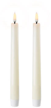 Uyuni Taper LED Candle 20,5cm 2er-Set elfenbeinfarben