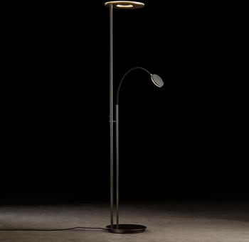 Holtkötter Nova Flex LED Deckenfluter mit Lesearm Platin schwarz (9908-2-625)