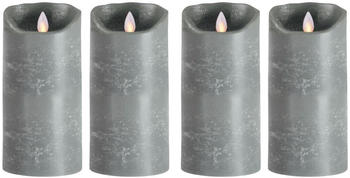 Sompex LED-Kerze grau 18cm (Set, 4-tlg., 4 Kerzen, Höhe 18cm, Ø 8cm)