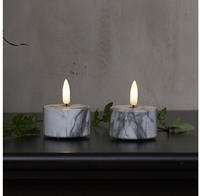 Star Trading - Kerzen-set Flamme Marble, 2 St&uuml;ck, Teelichter, Mamor-design, Led,