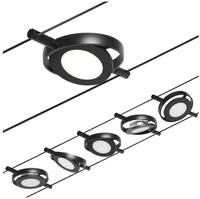 Paulmann 94418 Seil-Komplettsystem LED fest eingebaut LED Schwarz (matt), Chrom