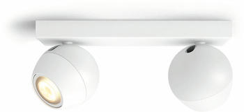Philips Hue Bluetooth White & Ambiance Buckram Weiß 2x 5W/700lm GU10 + Dimmswitch weiß (929003047801)