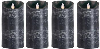 Sompex LED-Kerze anthrazit 18cm (Set, 4-tlg., 4 Kerzen, Höhe 18cm, Ø 8cm)