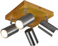 TRIO Leuchten Deckenstrahler "Marley" GU10 1 Stk. mit Holz Baldachin, Strahler...