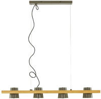 TRIO Leuchten Pendelleuchte "Bell" E14 1 Stk. Warmwei&szlig; aus Holz mit Schirmen in