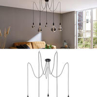 Paulmann 50389 Neordic Pendelleuchte Ketil E27 max. 5x60W Schwarz dimmbar