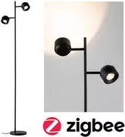 Paulmann Stehlampe "Puric Pane" 1 Stk. Warmwei&szlig; LED, dimmbar, Schwarz/Grau, Metall