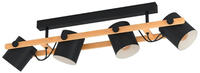 EGLO Deckenleuchte "HORNWOOD Deckenlampe, Stahl und Holz, E27, Vintage, Flurlampe,
