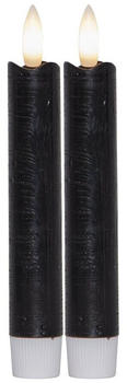 Star Trading LED-Tafelkerzen mit 3D-Flamme 15cm 2er-Set schwarz (062-96)