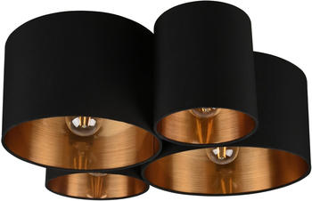 Reality Carlton 21,5x50x47cm 4-flammig schwarz/gold (R69390432)