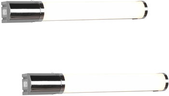 Trio Spiegelleuchte mit Steckdose 2er Set chrom/wei&szlig; (28407S4206)