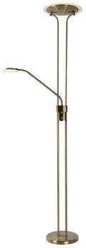 Lucide Deckenfluter Champion mit flexiblem Lesearm und in modernem Design, bronze
