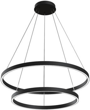 Maytoni Pendelleuchte Rim schwarz 2 Ringe