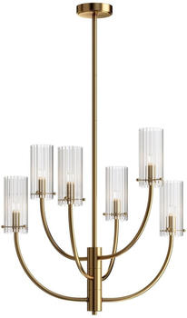 Maytoni Pendelleuchte Arco Classic 6-flammig messingfarben