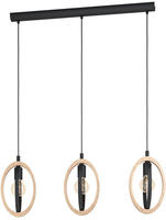 EGLO H&auml;ngeleuchte "BASILDON Pendellampe, E27, Stahl, Holz, Vintage, Esstischlampe,