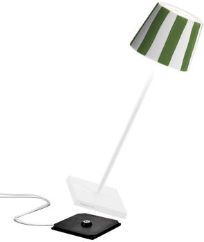 Zafferano LED Akku Tischleuchte Poldina Lido in Weiß und Grün 2,2W 200lm IP65 weiß