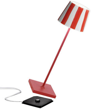 Zafferano LED Akku Tischleuchte Poldina Lido in Weiß und Rot 2,2W 200lm IP65 weiß